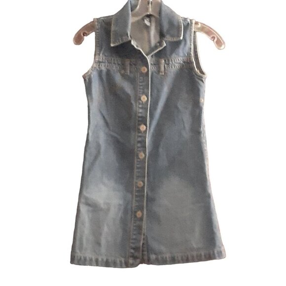 GAP Other - GAP Girls Dress Denim Jean Shirt Dress Button Front Sleeveless Knee Length  7/8